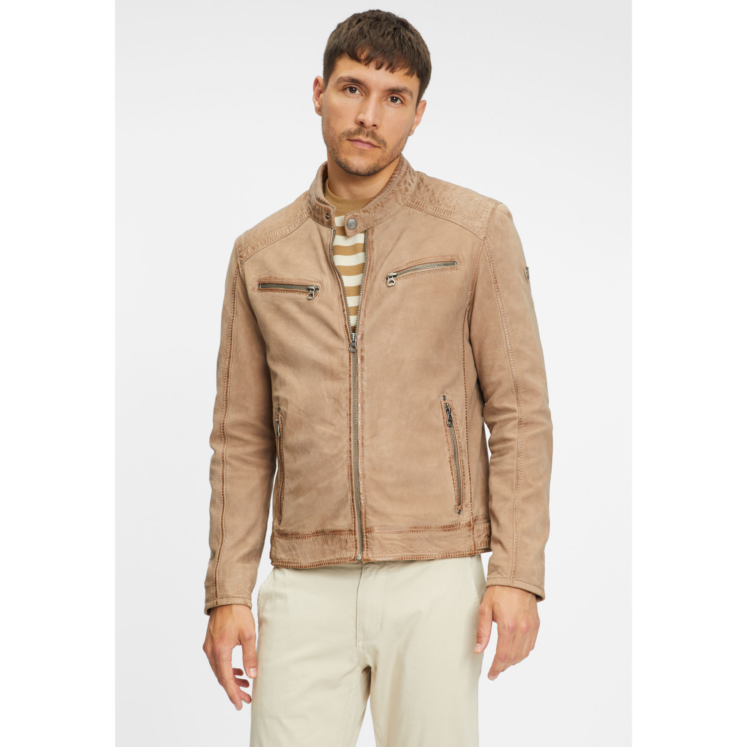 Geaca de Piele Barbati Gipsy Bej GMJonnas – IMBRACAMINTE Geaca de Piele Barbati Gipsy Bej GMJonnas – IMBRACAMINTE