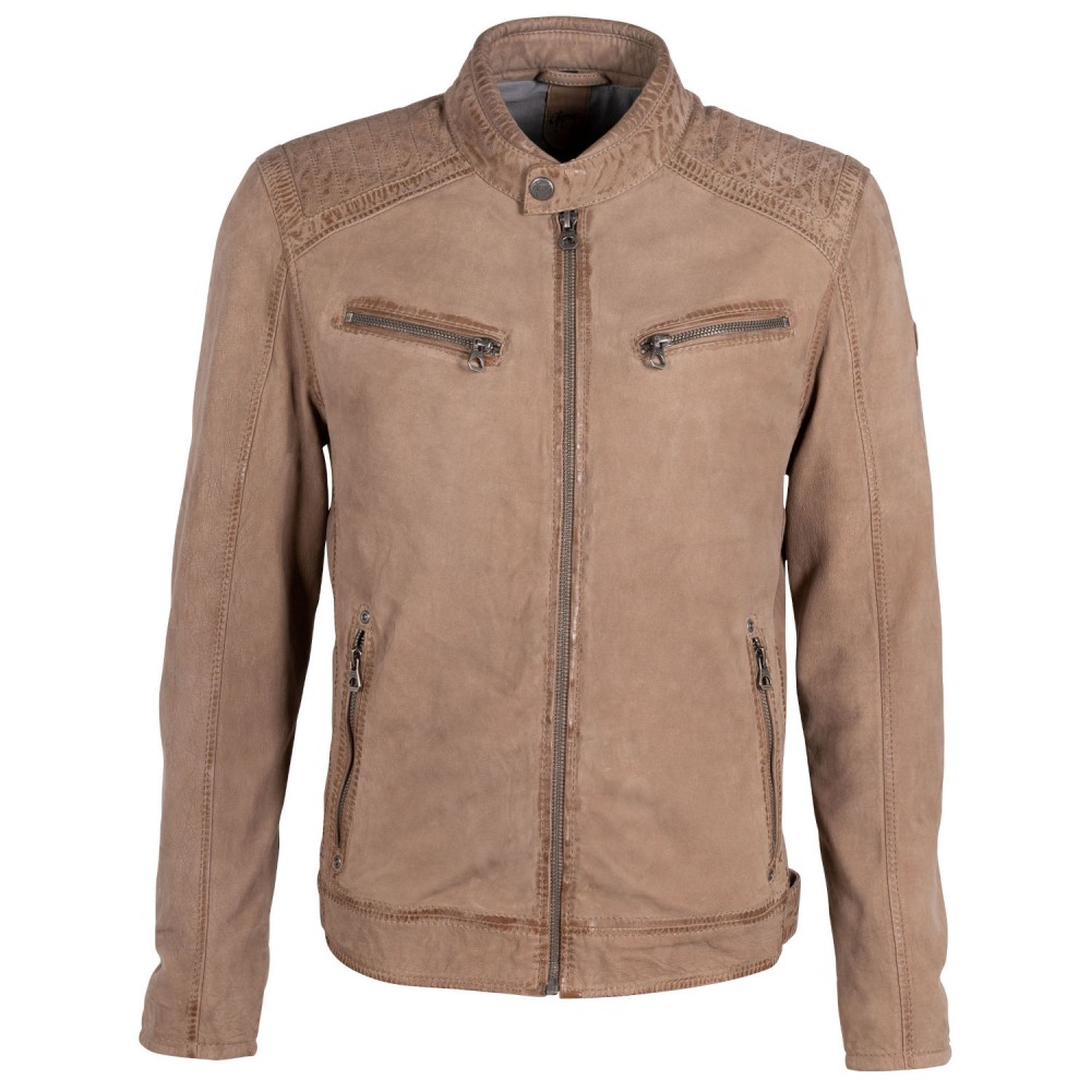 Geaca de Piele Barbati Gipsy Bej GMJonnas Geaca de Piele Barbati Gipsy Bej GMJonnas - readytowear