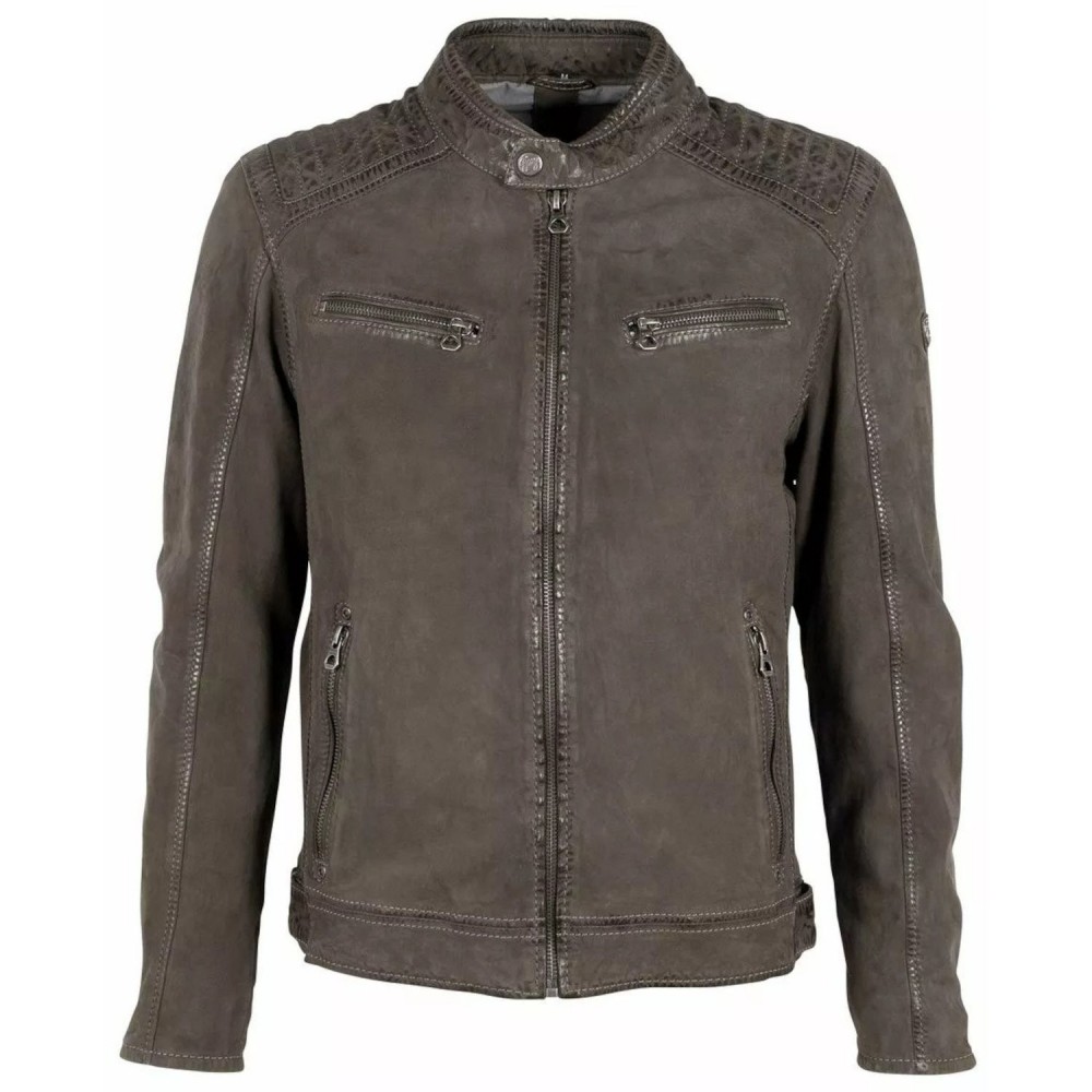 Geaca de Piele Barbati Gipsy Verde Prafuit GMJonnas - readytowear