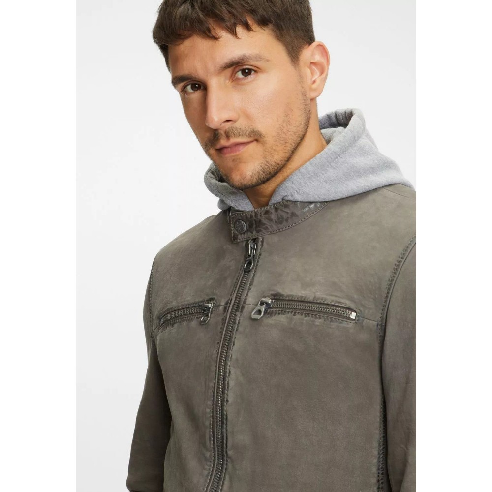 Geaca de Piele Barbati Gipsy Gri Inchis GMJonno SF LNUV Geaca de Piele Barbati Gipsy Gri Inchis GMJonno SF LNUV - readytowear.ro