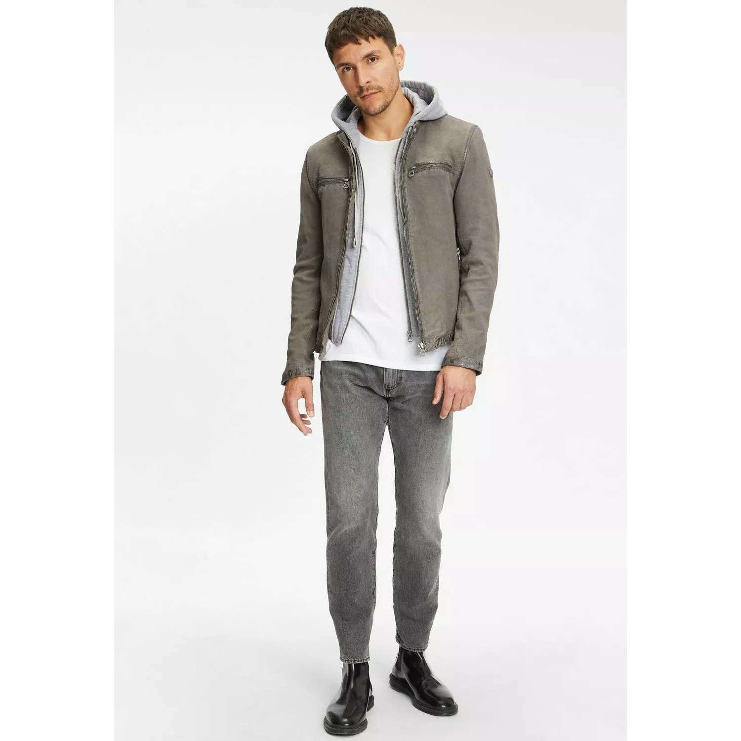 Geaca de Piele Barbati Gipsy Gri Inchis GMJonno SF LNUV – Black Friday Geaca de Piele Barbati Gipsy Gri Inchis GMJonno SF LNUV – Black Friday