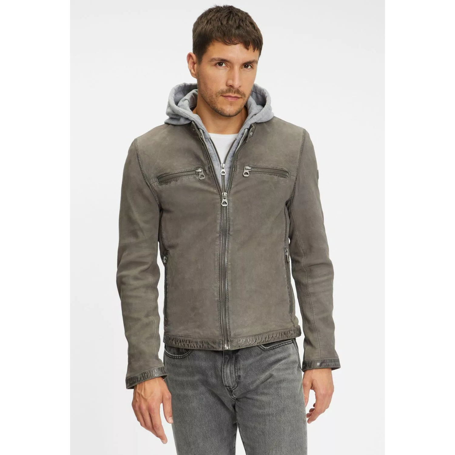 Geaca de Piele Barbati Gipsy Gri Inchis GMJonno SF LNUV – Black Friday Geaca de Piele Barbati Gipsy Gri Inchis GMJonno SF LNUV – Black Friday