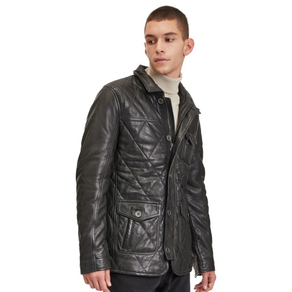 Geaca Lunga de Piele Barbati Gipsy Antracit GMKalisdo 2 – Black Friday — fotografia 1