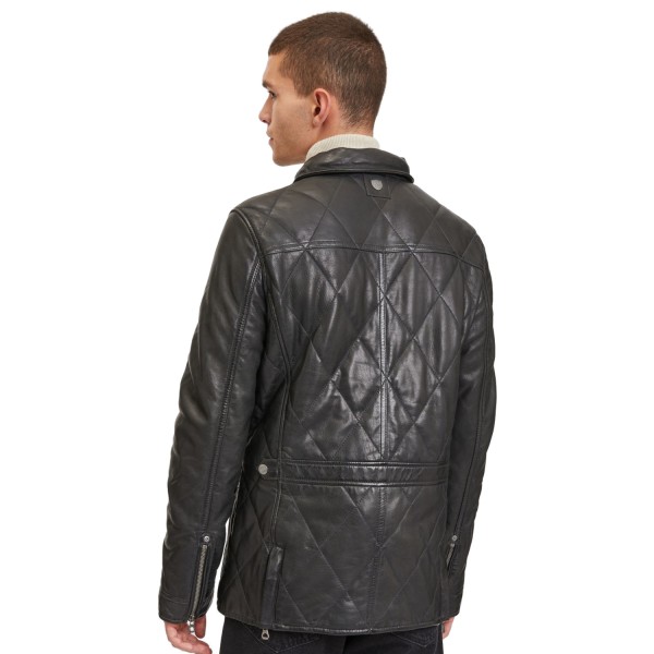 Geaca Lunga de Piele Barbati Gipsy Antracit GMKalisdo 2 – Black Friday — fotografia 2
