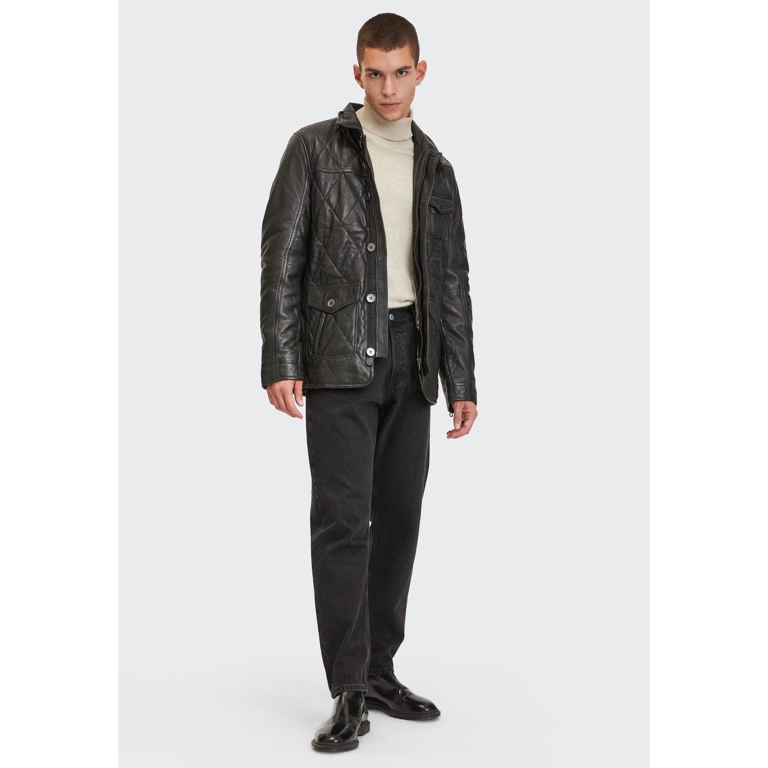 Geaca Lunga de Piele Barbati Gipsy Antracit GMKalisdo 2 – Black Friday Geaca Lunga de Piele Barbati Gipsy Antracit GMKalisdo 2 – Black Friday