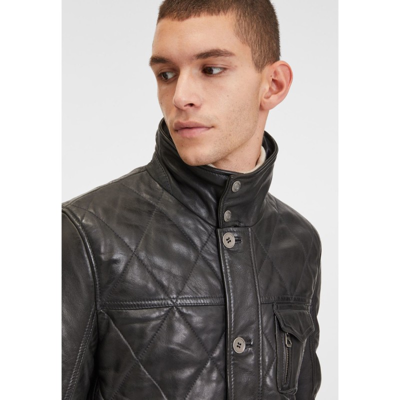 Geaca Lunga de Piele Barbati Gipsy Antracit GMKalisdo 2 – IMBRACAMINTE