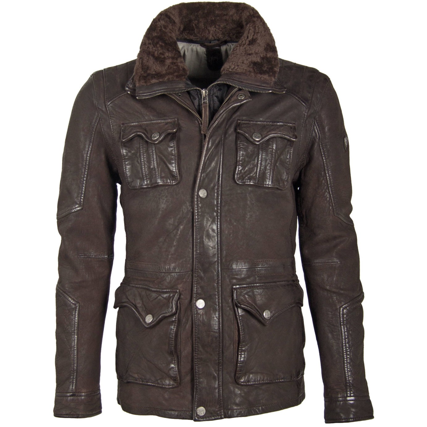 Geaca Lunga de Piele Barbati Gipsy Maro Inchis GMLandro LCOUNTV W – IMBRACAMINTE