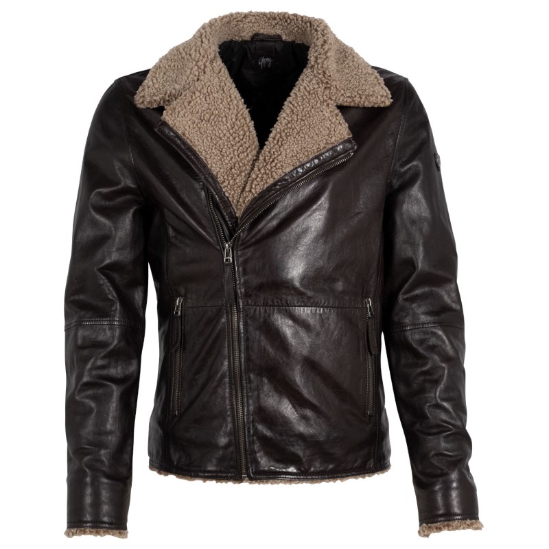 Cojoc de Piele Imblanit Barbati Gipsy Maro Inchis GMLetro – IMBRACAMINTE