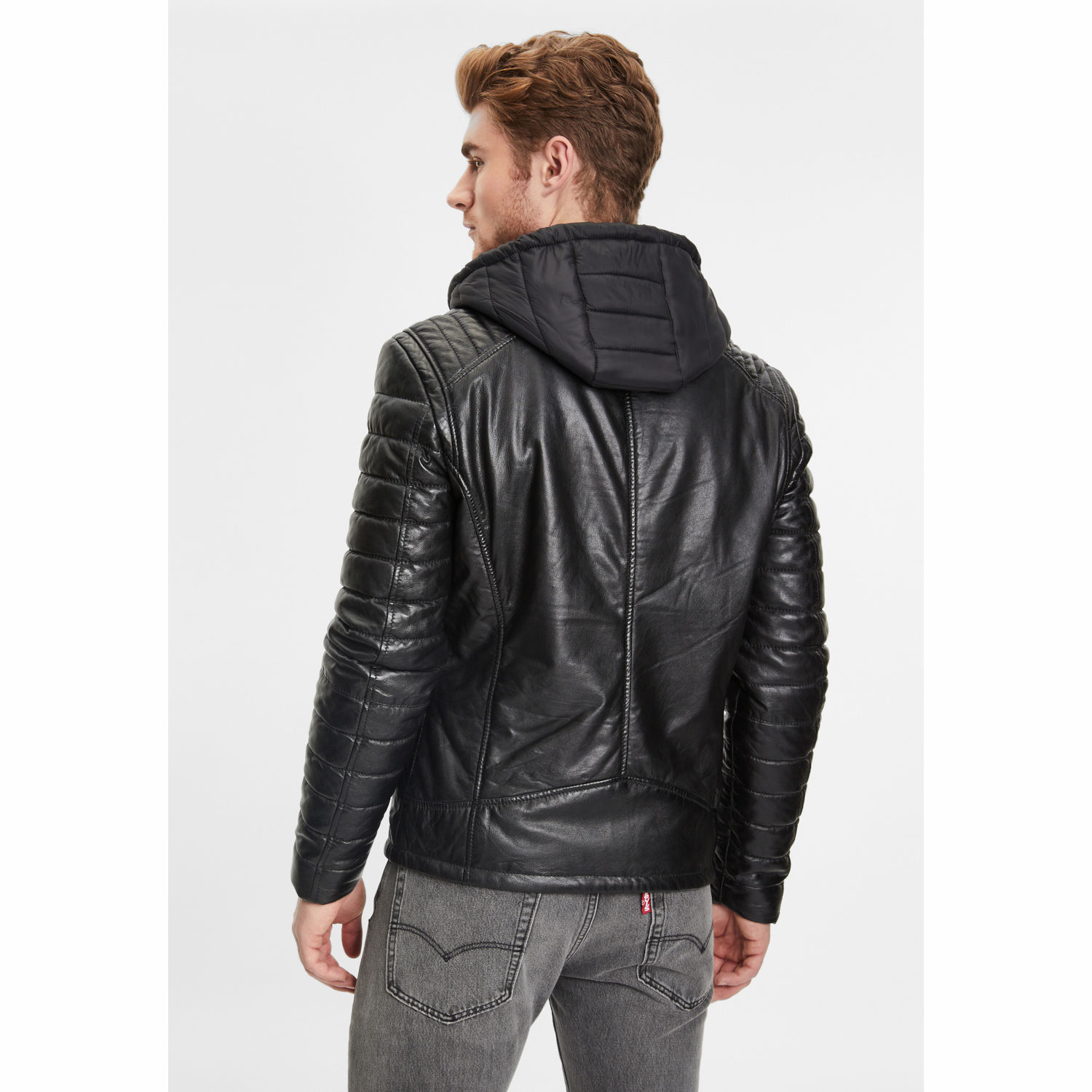 Geaca de Iarna din Piele Barbati Gipsy Neagra GMLonso – Black Friday