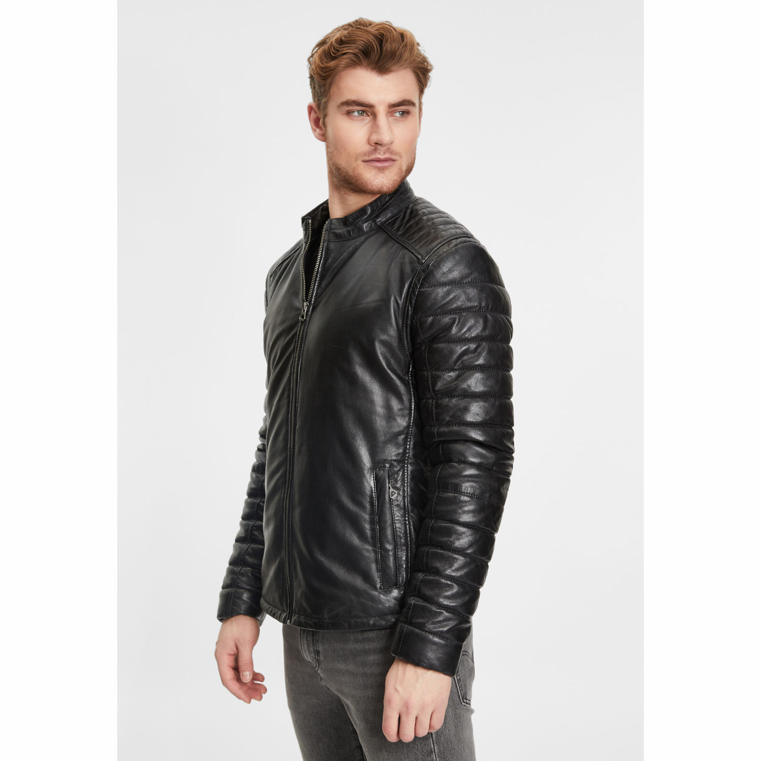 Geaca de Iarna din Piele Barbati Gipsy Neagra GMLonso – Black Friday