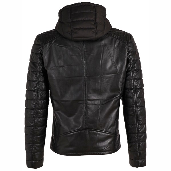 Geaca de Iarna din Piele Barbati Gipsy Neagra GMLonso – Black Friday — fotografia 2