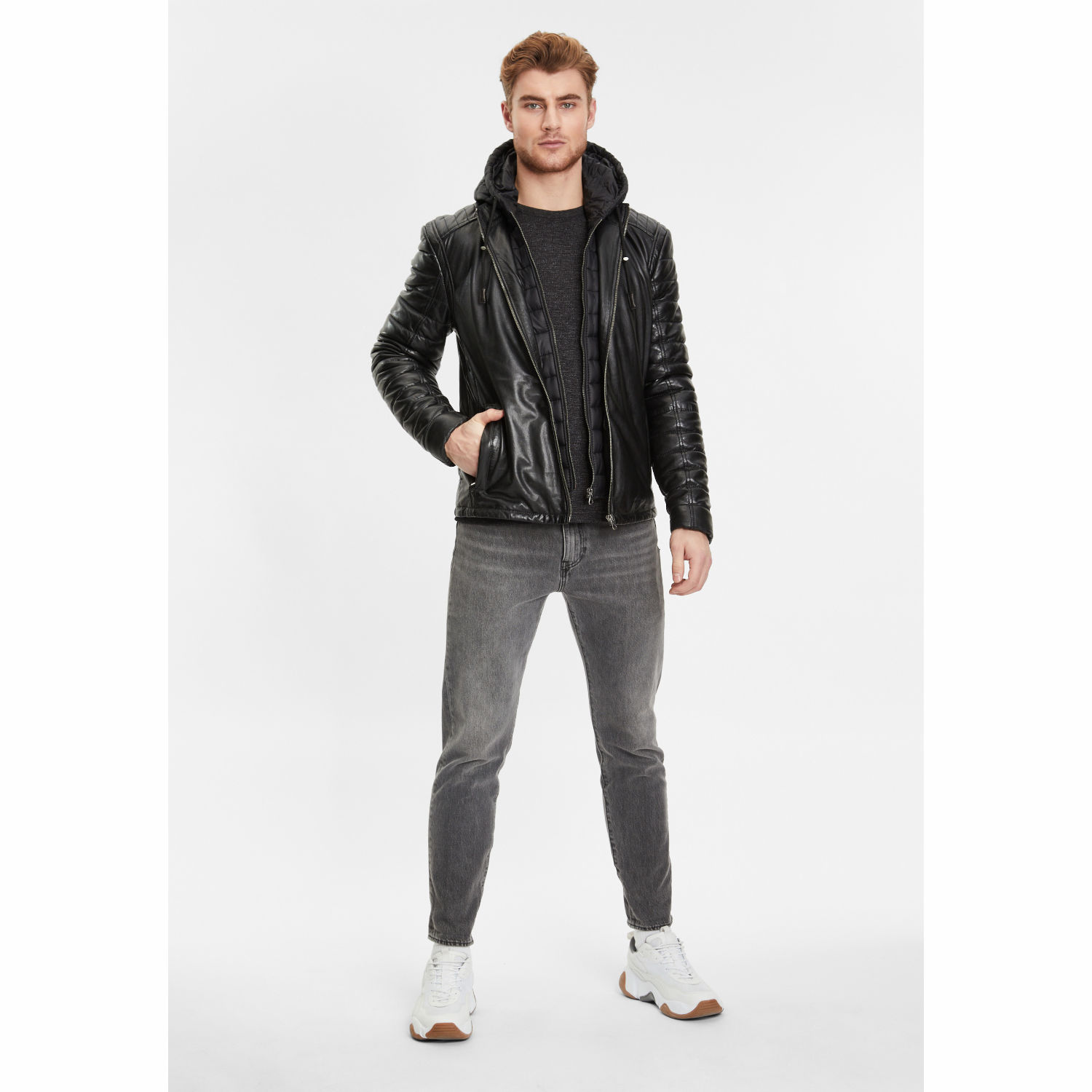 Geaca de Iarna din Piele Barbati Gipsy Neagra GMLonso – Black Friday