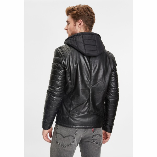 Geaca de Iarna din Piele Barbati Gipsy Neagra GMLonso – Black Friday — fotografia 5