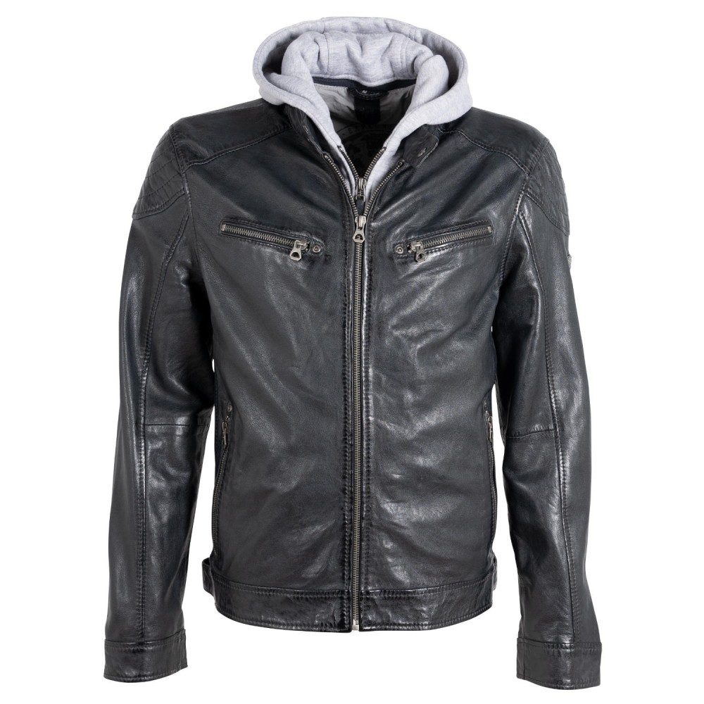 Geaca de Piele Barbati Gipsy Bleumarin Inchis GMLyron - readytowear