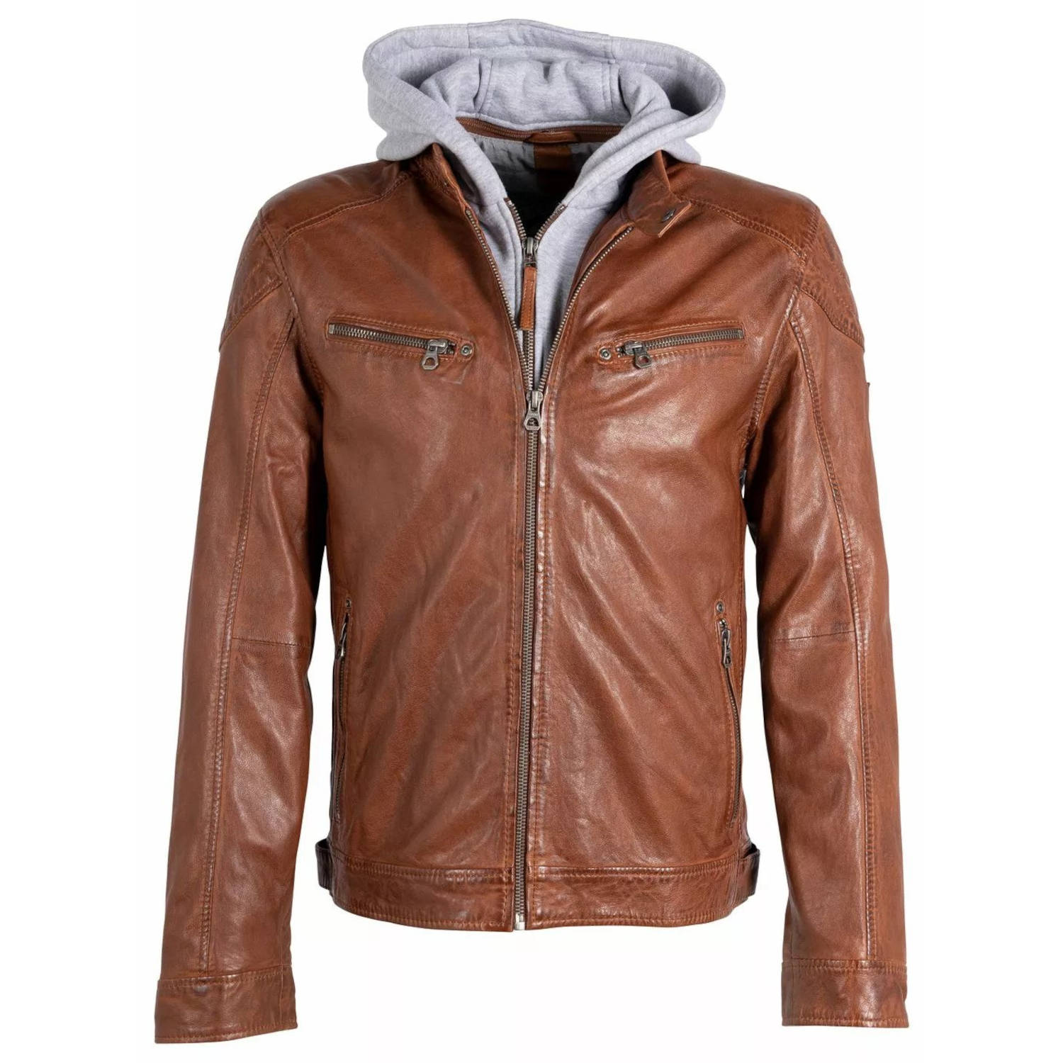 Geaca de Piele Barbati Gipsy Coniac GMLyron – IMBRACAMINTE