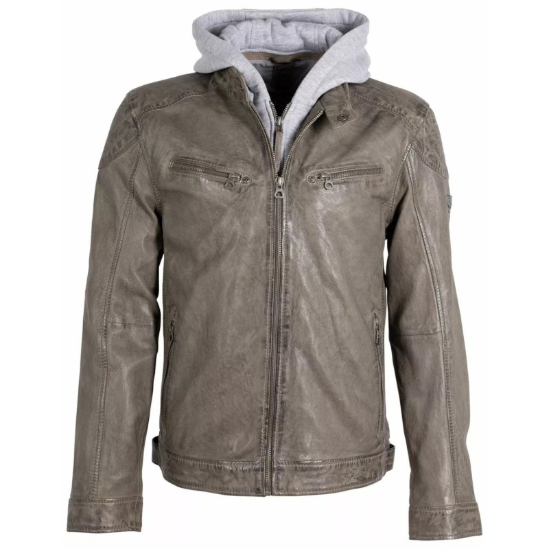 Geaca de Piele Barbati Gipsy Gri GMLyron – IMBRACAMINTE