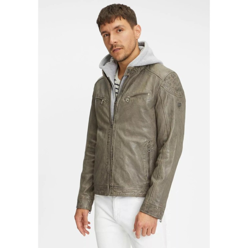 Geaca de Piele Barbati Gipsy Gri GMLyron – IMBRACAMINTE