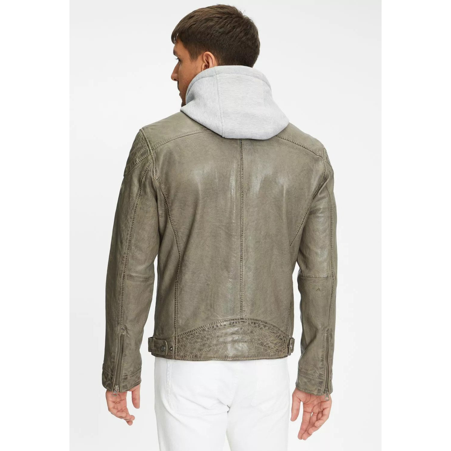 Geaca de Piele Barbati Gipsy Gri GMLyron – IMBRACAMINTE