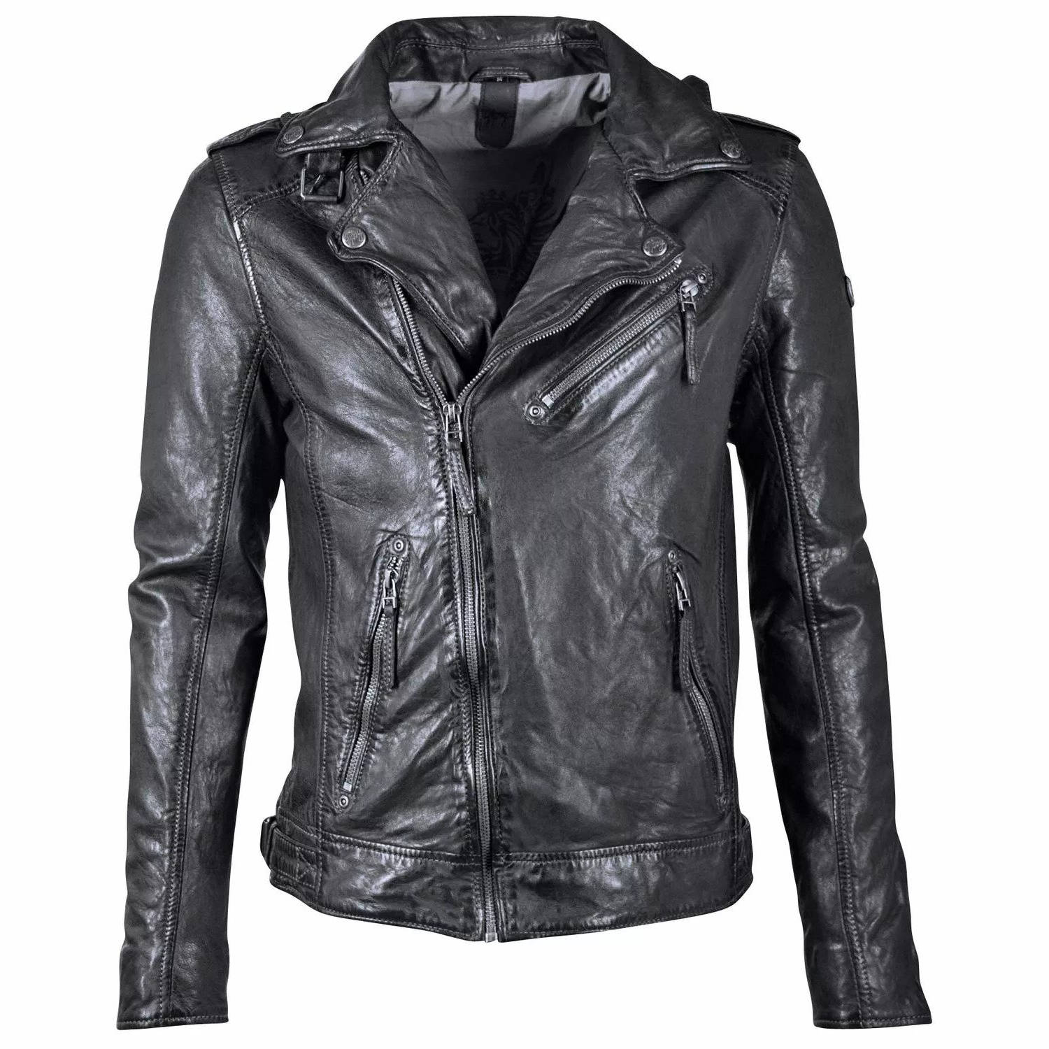 Geaca de Piele Barbati Gipsy Antracit GMMalic – Black Friday
