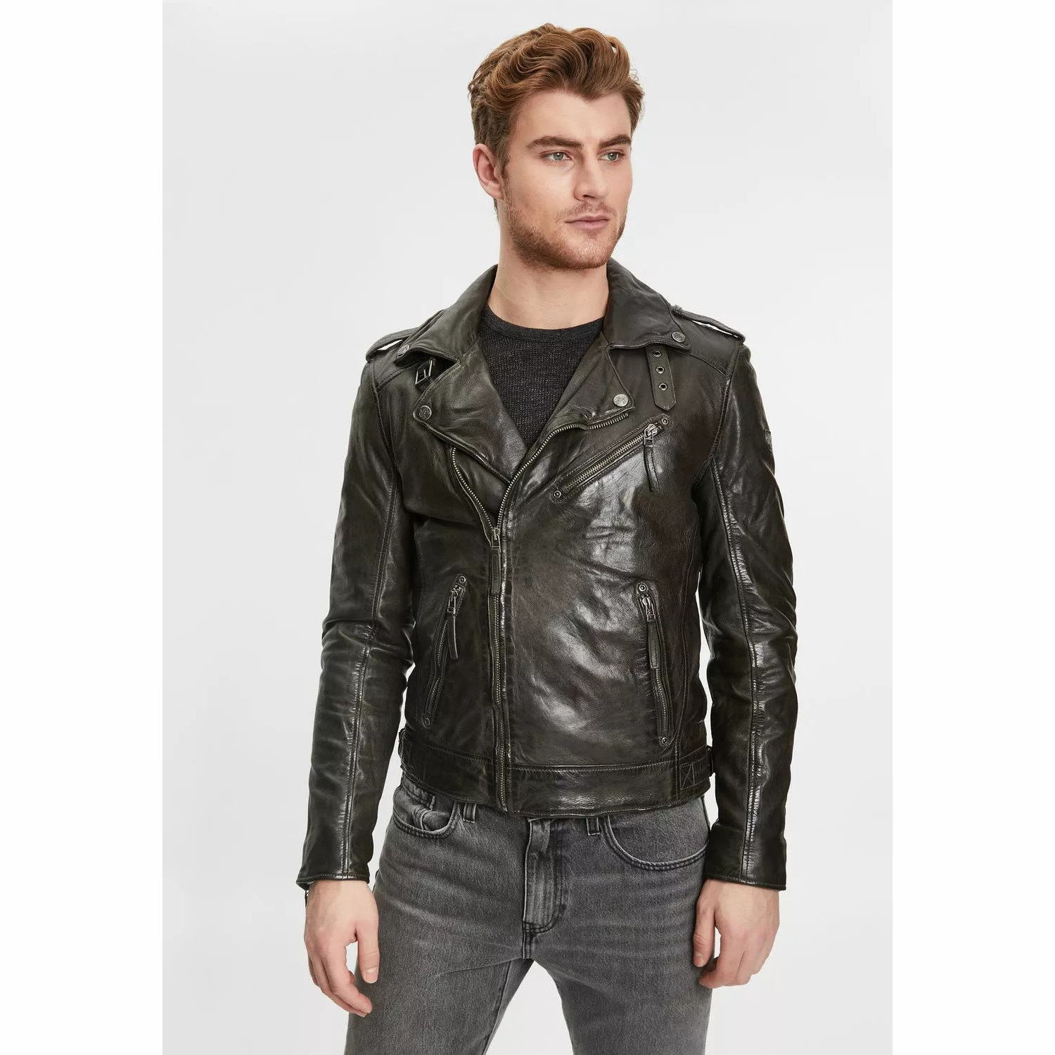 Geaca de Piele Barbati Gipsy Olive GMMalic S22 SF STUV – Black Friday