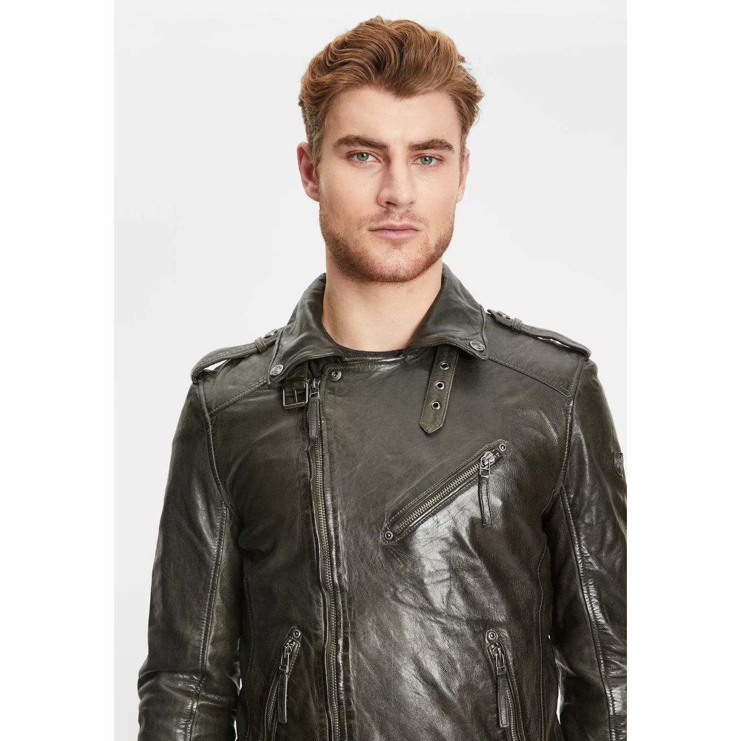 Geaca de Piele Barbati Gipsy Olive GMMalic S22 SF STUV – Black Friday