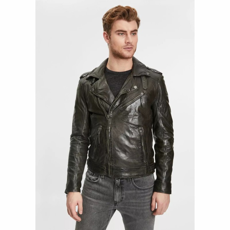 Geaca de Piele Barbati Gipsy Olive GMMalic – IMBRACAMINTE