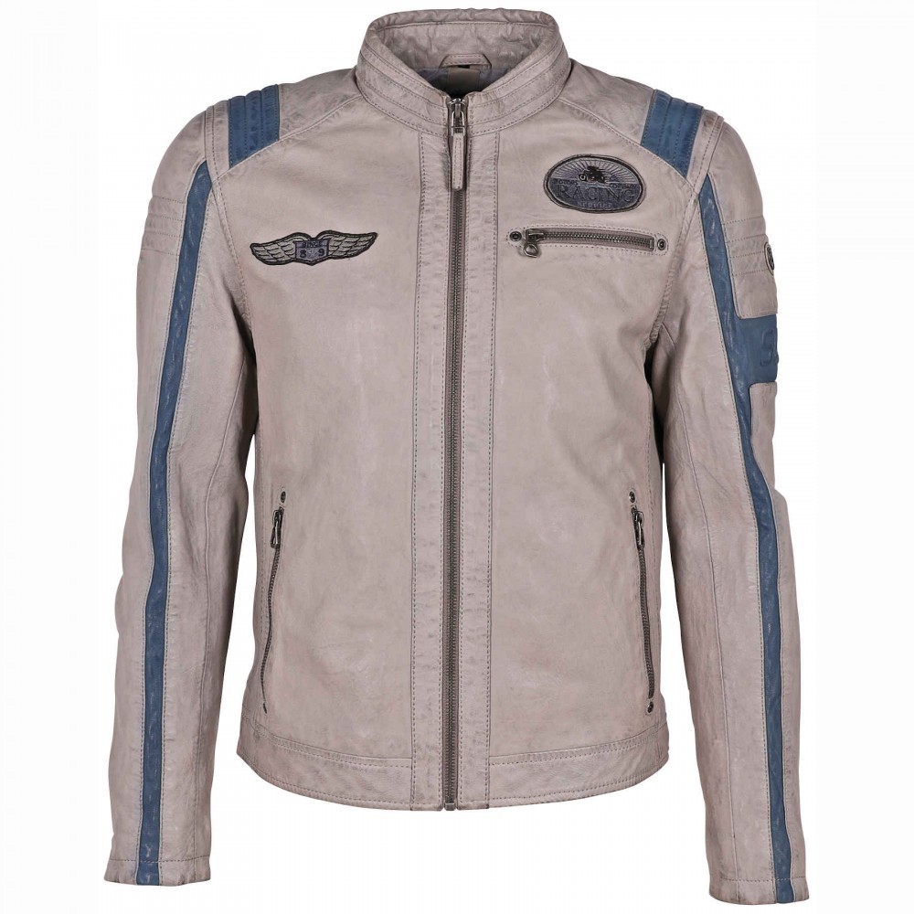 Geaca de Piele Barbati Gipsy Gri Argintiu GMMedric SF LASANV Geaca de Piele Barbati Gipsy Gri Argintiu GMMedric SF LASANV - readytowear.ro
