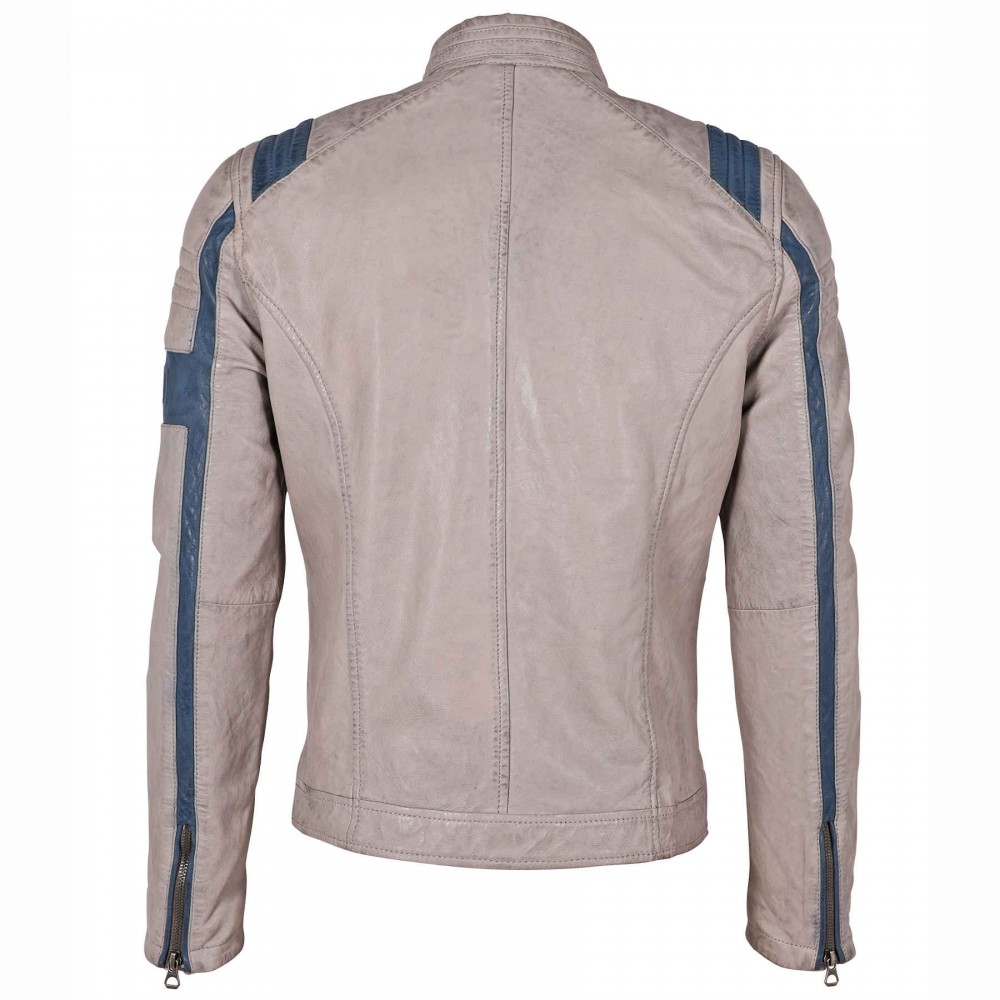 Geaca de Piele Barbati Gipsy Gri Argintiu GMMedric SF LASANV Geaca de Piele Barbati Gipsy Gri Argintiu GMMedric SF LASANV - readytowear.ro
