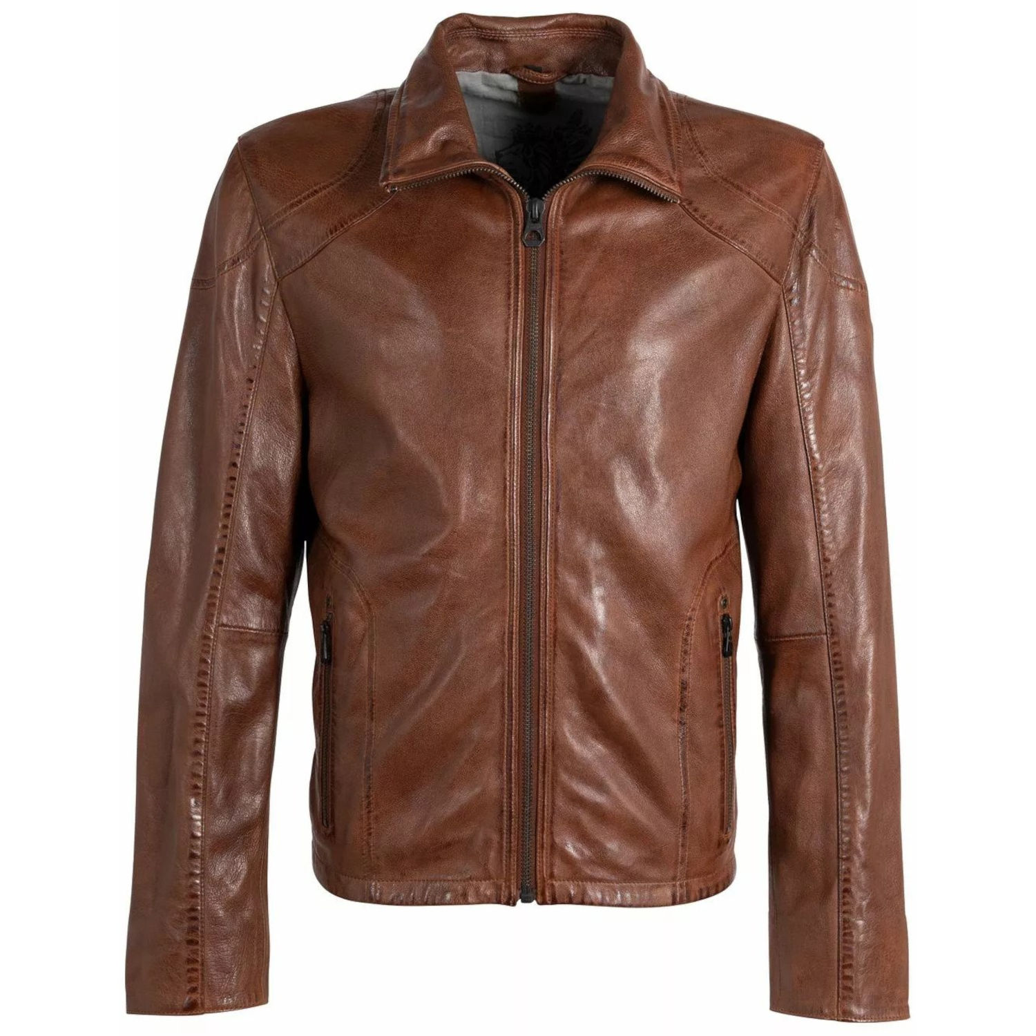 Geaca de Piele Barbati Gipsy Castanie GMMelvin – IMBRACAMINTE