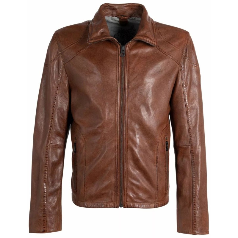 Geaca de Piele Barbati Gipsy Castanie GMMelvin – Black Friday