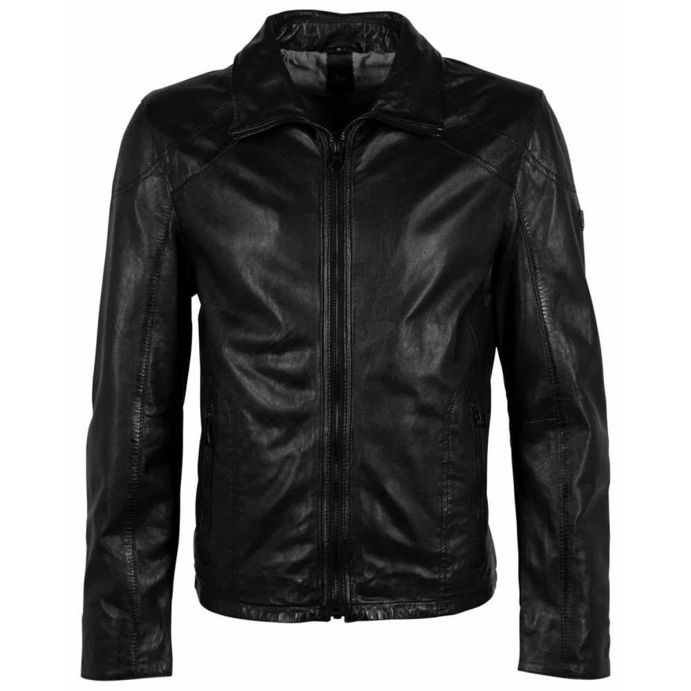 Geaca de Piele Barbati Gipsy Neagra GMMelvin LASV