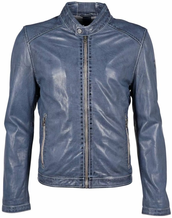 Geaca de Piele Barbati Gipsy Albastru Denim GMMenny S22 LAHOV – IMBRACAMINTE — fotografia 1
