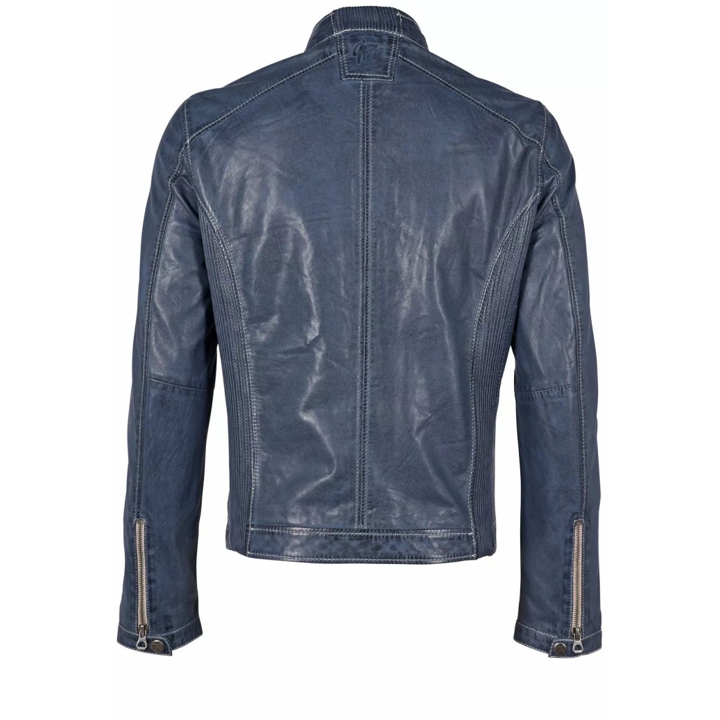 Geaca de Piele Barbati Gipsy Albastru Denim GMMenny S22 LAHOV – IMBRACAMINTE