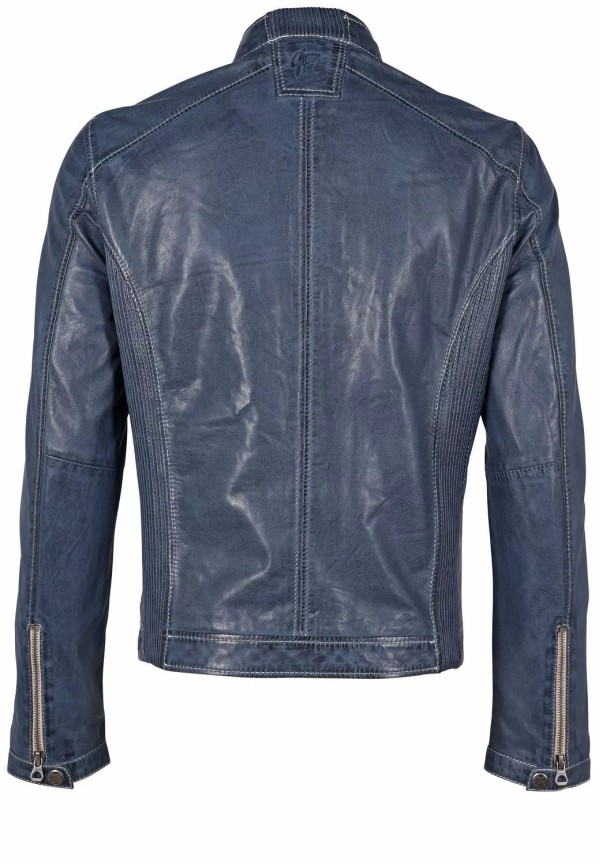 Geaca de Piele Barbati Gipsy Albastru Denim GMMenny S22 LAHOV – IMBRACAMINTE — fotografia 2