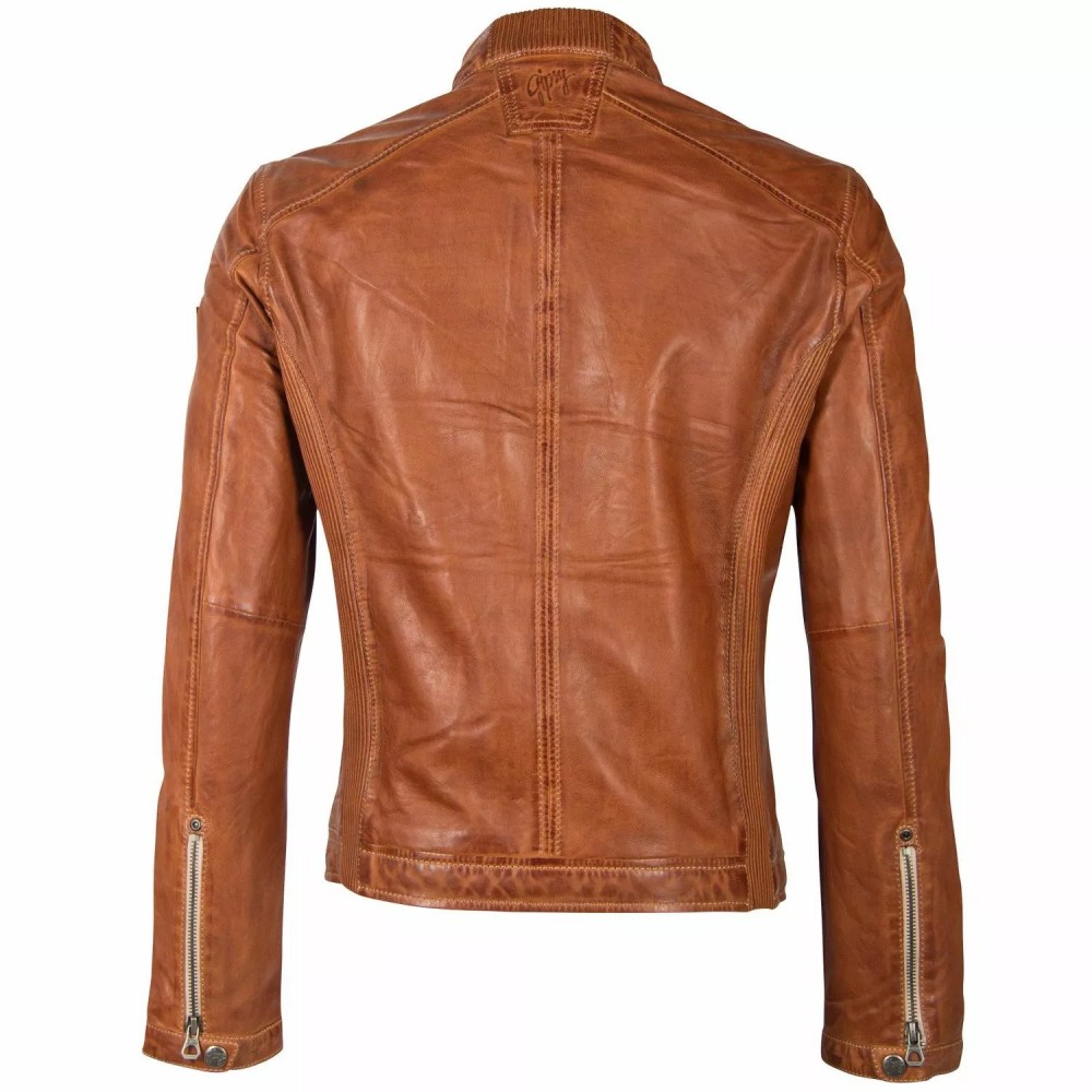 Geaca de Piele Barbati Gipsy Coniac GMMenny S22 LAHOV geci de piele - readytowear.ro