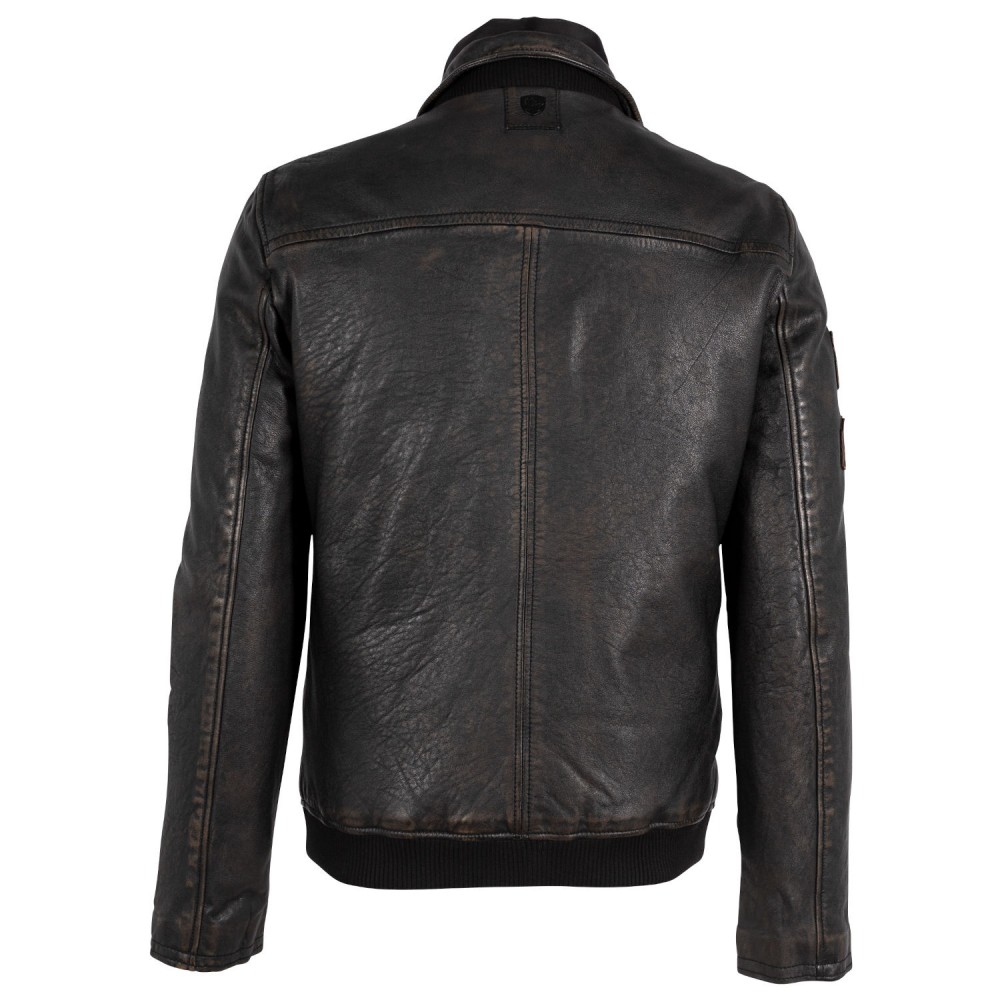 Geaca de Piele Barbati Gipsy Negru/Bej GMMountan Geaca de Piele Barbati Gipsy Negru/Bej GMMountan - readytowear.ro