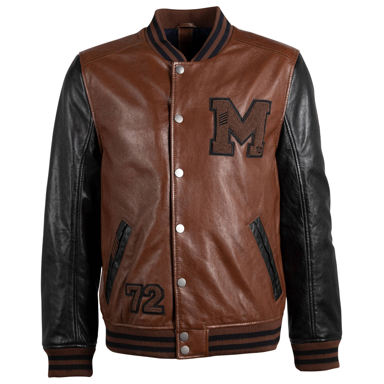 Geaca de Piele Barbati Gipsy Coniac Inchis/Negru GMMuno – Black Friday