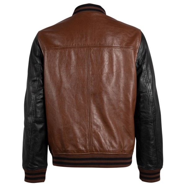 Geaca de Piele Barbati Gipsy Coniac Inchis/Negru GMMuno – Black Friday — fotografia 2