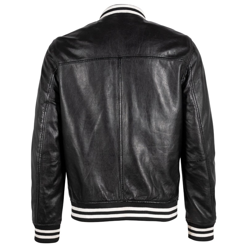 Geaca de Piele Barbati Gipsy Negru/Negru GMMuno – Black Friday