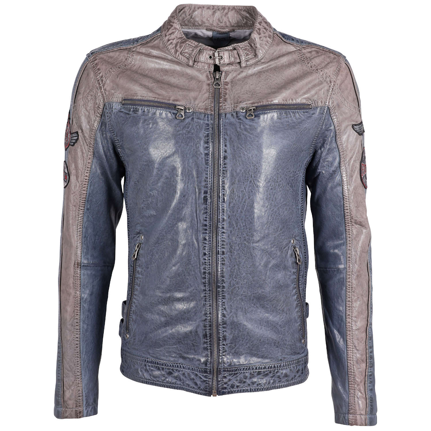 Geaca de Piele Barbati Gipsy Albastru/Gri Argintiu GMMylow LARIV – IMBRACAMINTE Geaca de Piele Barbati Gipsy Albastru/Gri Argintiu GMMylow LARIV – IMBRACAMINTE