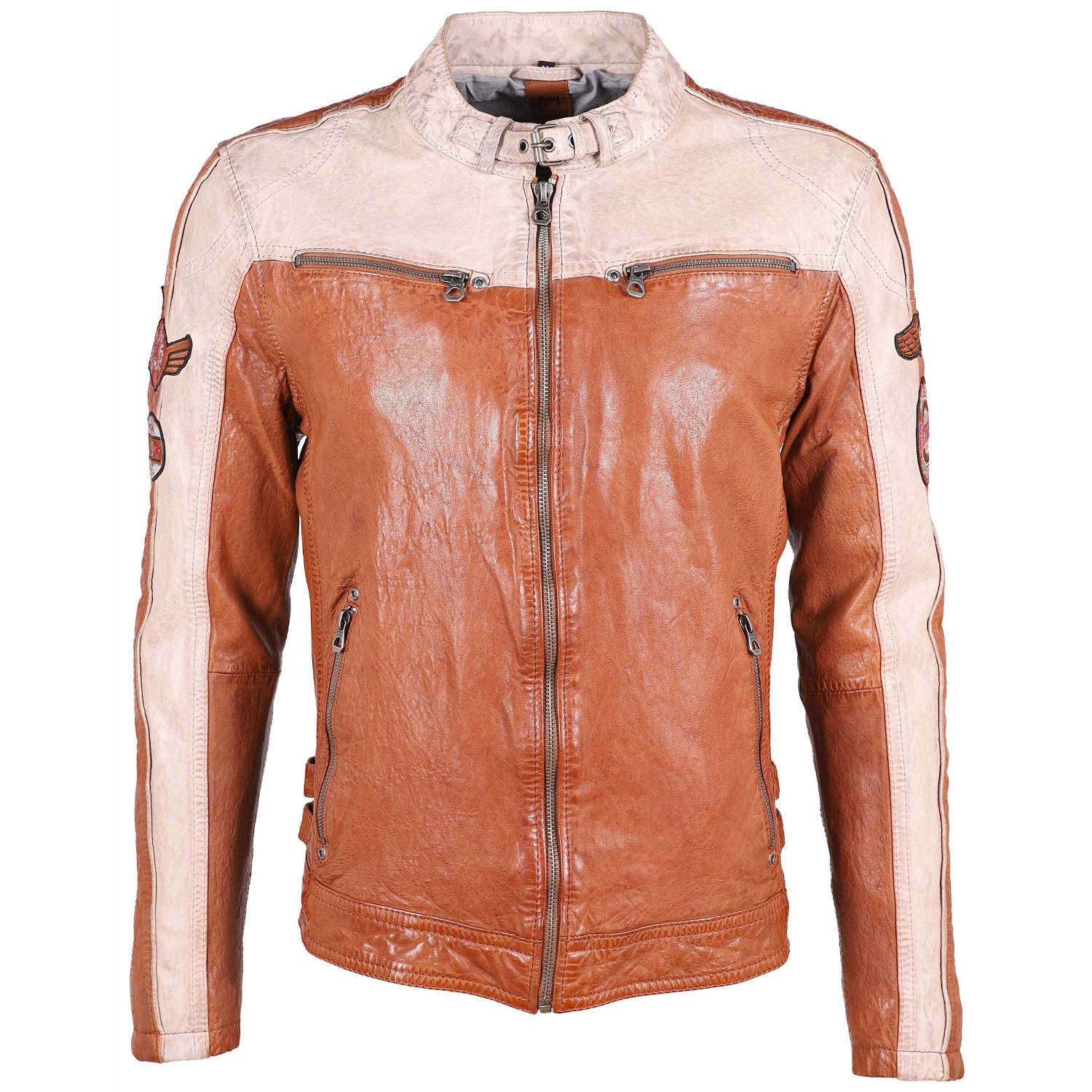 Geaca de Piele Barbati Gipsy Coniac/Bej GMMylow LARIV – IMBRACAMINTE