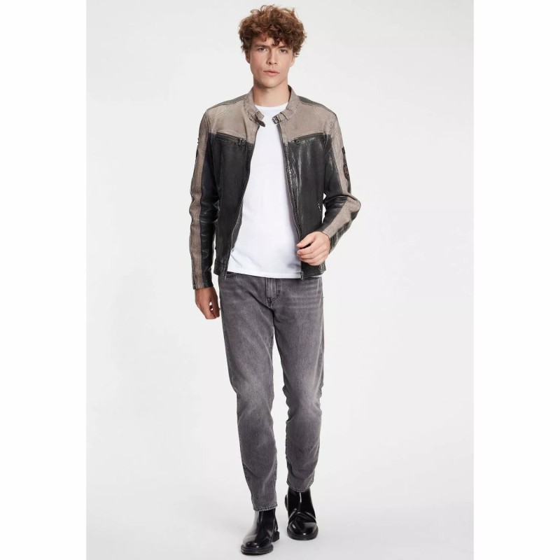 Geaca de Piele Barbati Gipsy Verde Inchis/Gri GMMylow LARIV – IMBRACAMINTE