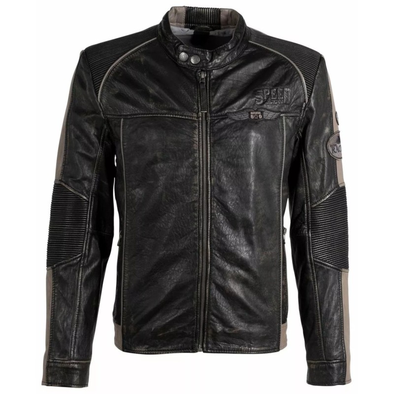 Geaca de Piele Barbati Gipsy Negru Antic GMMyron – Black Friday