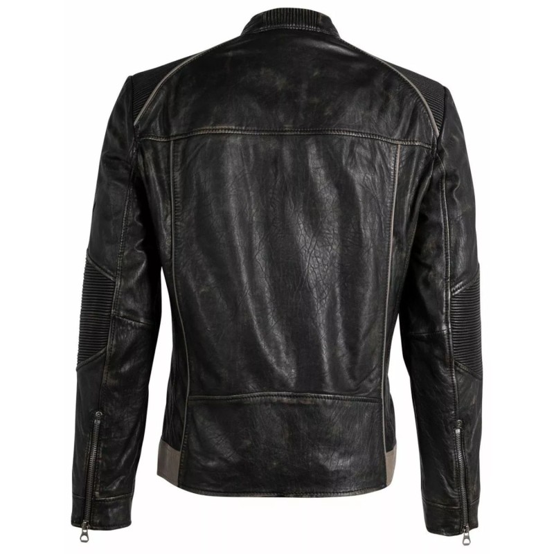 Geaca de Piele Barbati Gipsy Negru Antic GMMyron – Black Friday