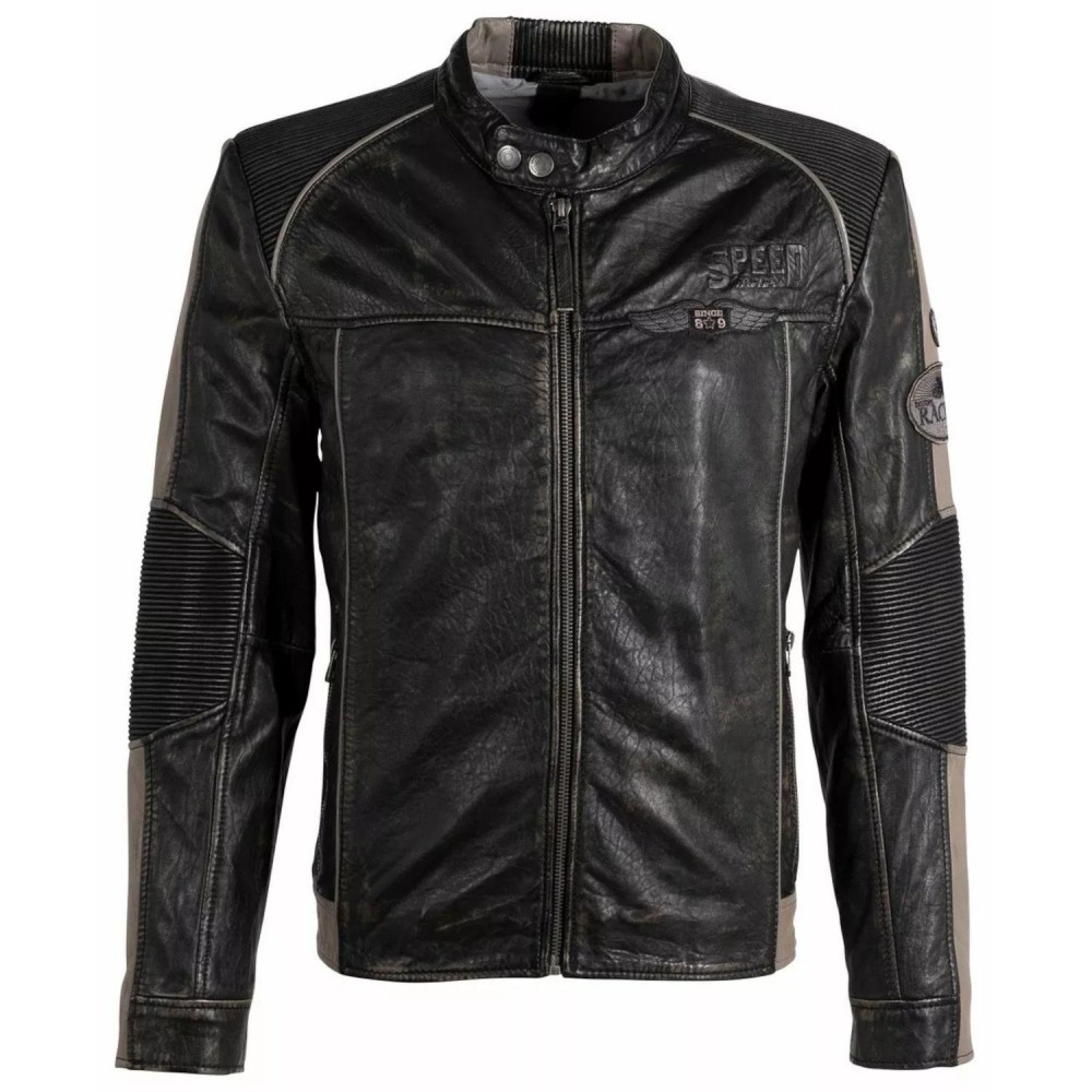 Geaca de Piele Barbati Gipsy Negru Antic GMMyron Geaca de Piele Barbati Gipsy Negru Antic GMMyron - readytowear
