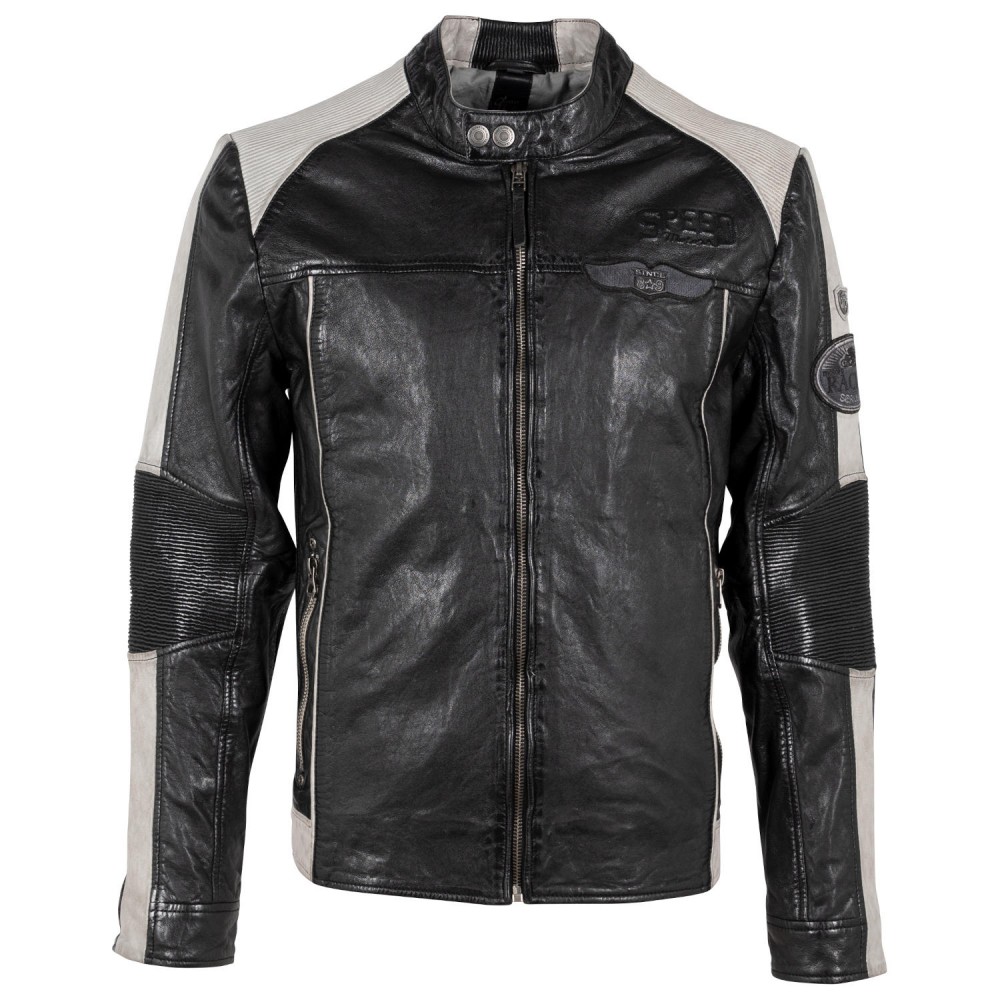 Geaca de Piele Barbati Gipsy Negru/Alb GMMyron LTAV Geaca de Piele Barbati Gipsy Negru/Alb GMMyron LTAV - readytowear.ro
