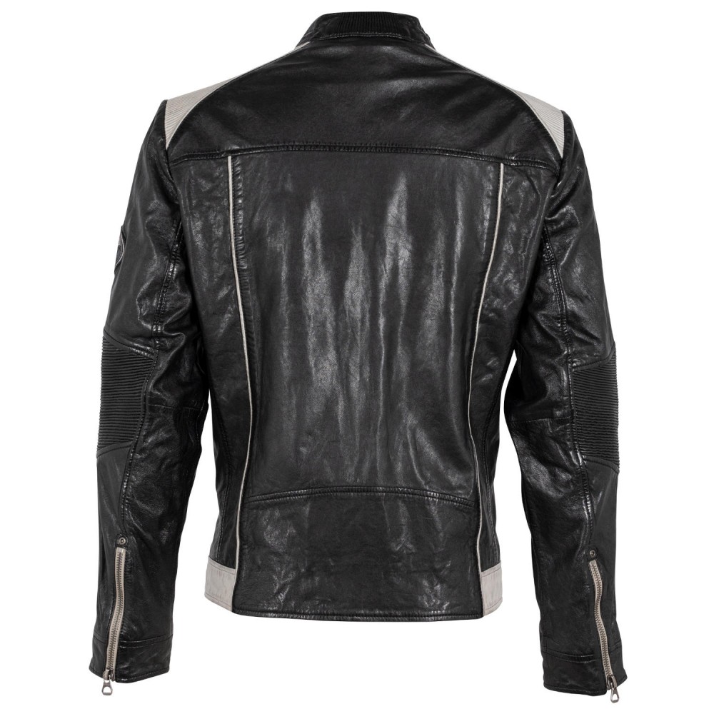 Geaca de Piele Barbati Gipsy Negru/Alb GMMyron LTAV Geaca de Piele Barbati Gipsy Negru/Alb GMMyron LTAV - readytowear.ro