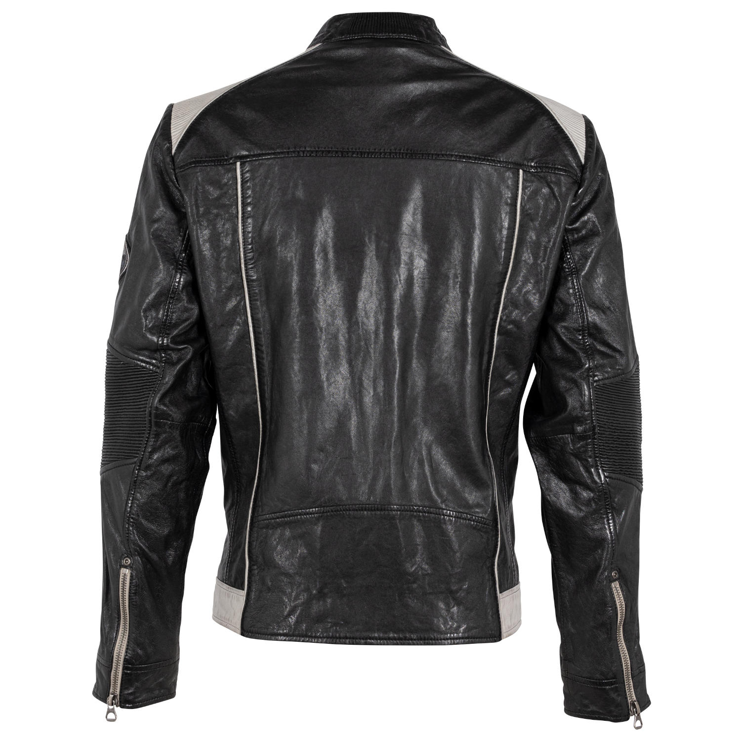 Geaca de Piele Barbati Gipsy Negru/Alb GMMyron LTAV – IMBRACAMINTE