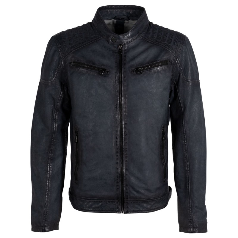 Geaca de Piele Barbati Gipsy Bleumarin/Gri GMNatico – IMBRACAMINTE