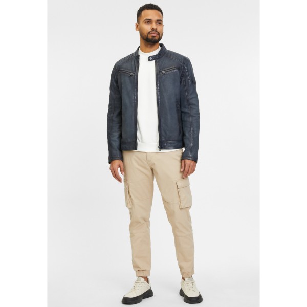 Geaca de Piele Barbati Gipsy Bleumarin/Gri GMNatico – Black Friday — fotografia 5